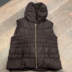 London Fog Chocolate Hooded Vest